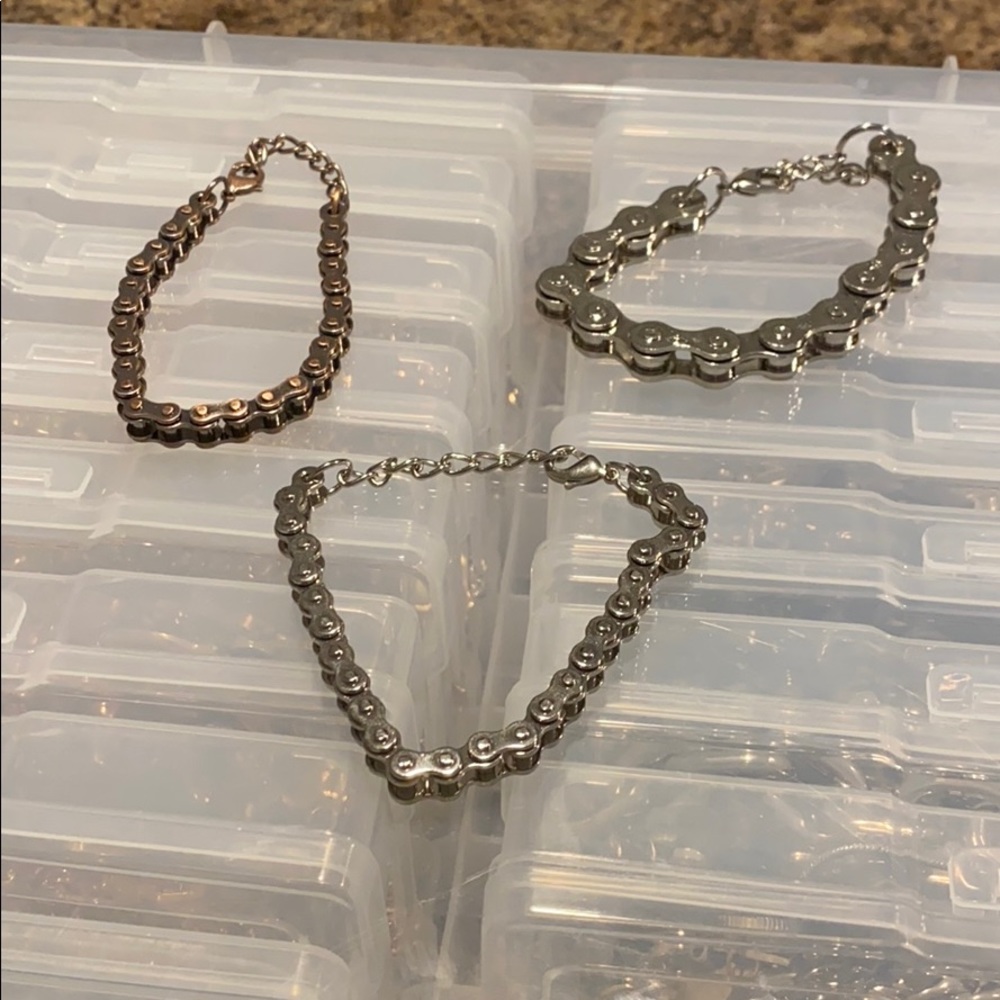 Men’s bicycle chain style bracelets